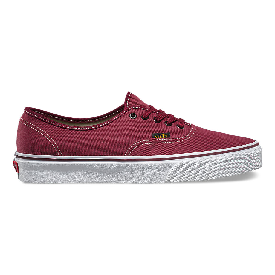 dark red shoes with red laces
